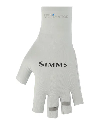 Simms Solarflex Half Finger Sun Fishing Gloves In Gray
