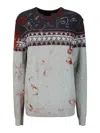 Simon Cracker Gestrickter Intarsien-pullover In Blanco