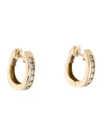 Pre-owned Simon G 14k Diamond Huggies In Multi