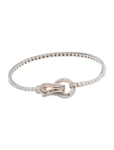 Pre-owned Simon G 18k 1.01ctw Diamond Buckle Bracelet, 7" In Multi