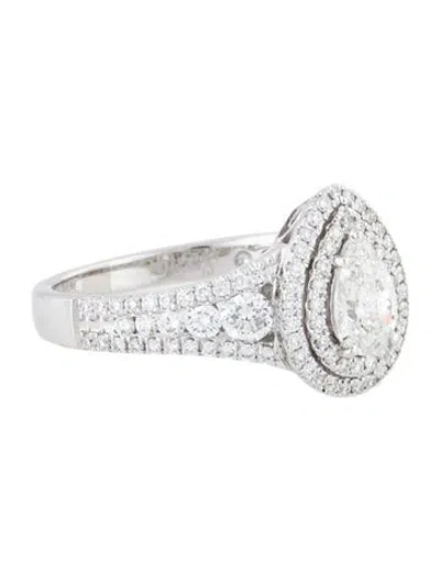 Pre-owned Simon G 18k 1.07ctw Diamond Double Halo Engagement Ring In Multi