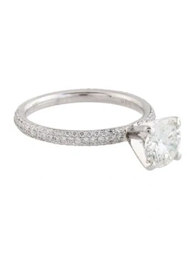 Pre-owned Simon G 18k 1.64ctw Diamond Pave Engagement Ring In Multicolor