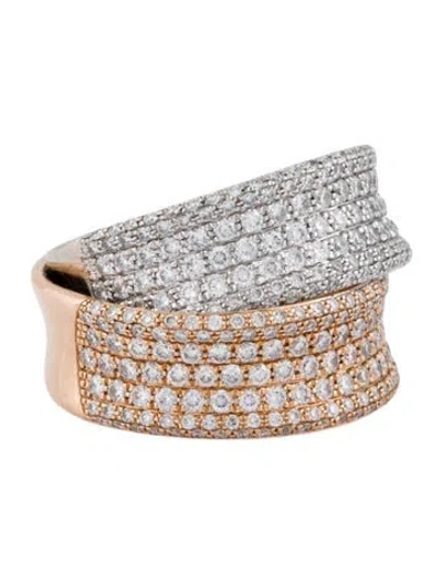 Pre-owned Simon G 18k 2.21ctw Diamond Pavé Crossover Ring In Multicolor