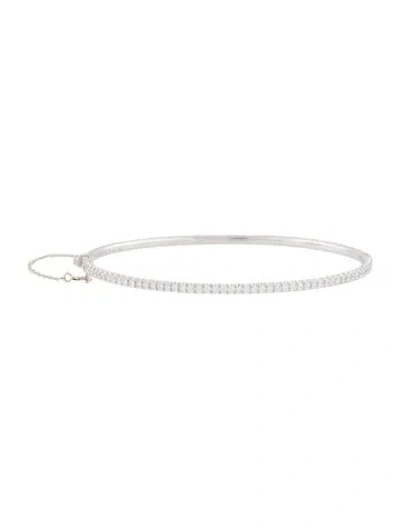 Pre-owned Simon G 18k Diamond Bangle Bracelet, 7" In Multi
