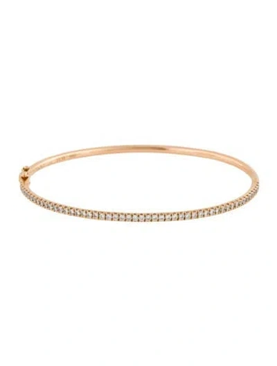 Pre-owned Simon G 18k Diamond Bangle Bracelet, 7" In Multicolor
