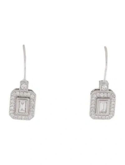 Pre-owned Simon G 18k Diamond Drop Earrings In Multi