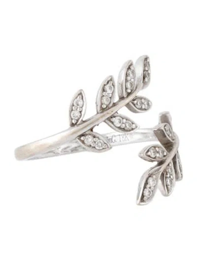 Pre-owned Simon G 18k Diamond Fallen Leaves Ring In Multicolor