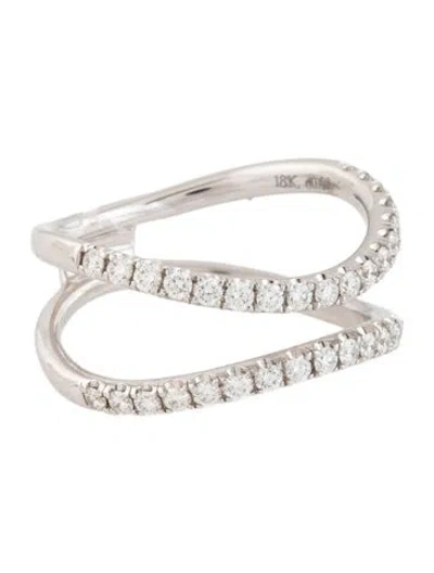 Pre-owned Simon G 18k Diamond Pavé Contour Ring Guard In Multicolor