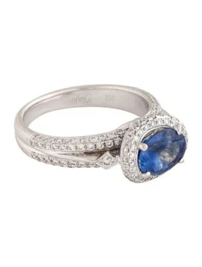 Pre-owned Simon G 18k Sapphire & Diamond Cocktail Ring In Multicolor
