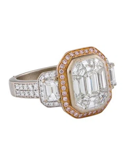 Pre-owned Simon G Diamond Mosaic Engagement Ring In Multi