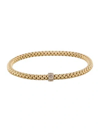 Pre-owned Simon G Two Tone Flex Station Bracelet In Multicolor