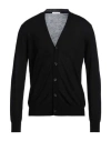 Simon Gray. Man Cardigan Black Size Xxl Merino Wool In Black