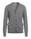 Simon Gray. Man Cardigan Grey Size Xl Cashmere In Gray