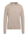 Simon Gray. Man Sweater Sand Size Xxl Cashmere In Sand