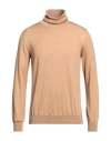 Simon Gray. Man Turtleneck Light Brown Size S Merino Wool In Beige