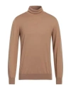 Simon Gray. Man Turtleneck Light Brown Size S Merino Wool In Beige