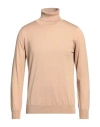 Simon Gray. Man Turtleneck Light Brown Size S Merino Wool In Beige
