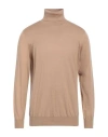 Simon Gray. Man Turtleneck Light Brown Size S Merino Wool In Beige