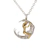 Simon Kemp Jewellers Lady In The Moon Pendant In Eighteen Carat Gold On Silver