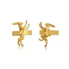 Simon Kemp Jewellers Men's Boxing Hares Cufflinks Eighteen Carat Gold On Sterling Silver