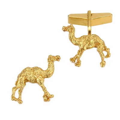 Simon Kemp Jewellers Men's Camel Cufflinks Eighteen Carat Gold On Recycled Sterling Silver
