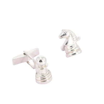 Simon Kemp Jewellers Men's Chess Cufflinks In Solid Sterling Silver