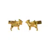 Simon Kemp Jewellers Men's Chihuahua Cufflinks  In Eighteen Carat Gold On Sterling Silver