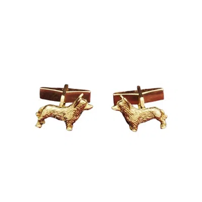 Simon Kemp Jewellers Men's Corgi Cufflinks In Eighteen Carat Gold On Silver