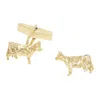Simon Kemp Jewellers Men's Cow Cufflinks Eighteen Carat Gold On Silver