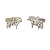 Simon Kemp Jewellers Men's Cow Cufflinks In Solid Sterling Silver