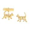 Simon Kemp Jewellers Men's Eighteen Carat Gold On Sterling Silver Cat Cufflinks