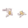 Simon Kemp Jewellers Men's Frog Cufflinks Eighteen Carat Gold On Silver