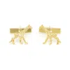 Simon Kemp Jewellers Men's Giraffe Cufflinks Eighteen Carat Gold On Silver