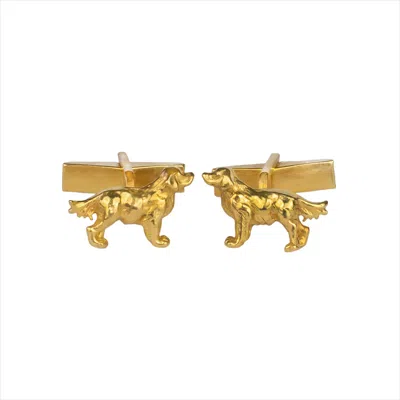 Simon Kemp Jewellers Men's Golden Retriever Cufflinks Eighteen Carat Gold On Recycled Sterling Silver