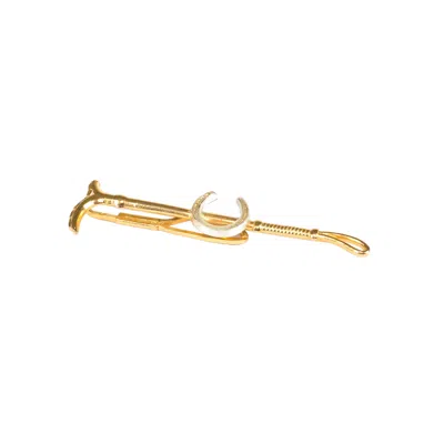 Simon Kemp Jewellers Men's Horseshoe Tieclip Tieslide In Eighteen Carat Gold On Solid Sterling Silver