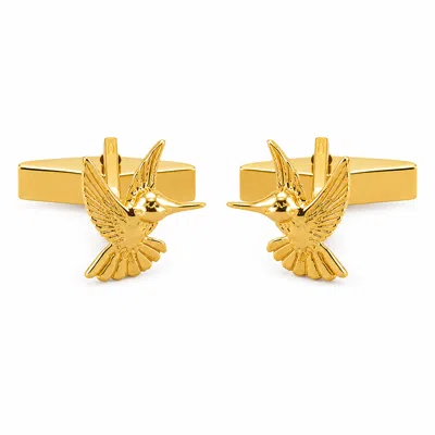 Simon Kemp Jewellers Men's Humming Bird Cufflinks Eighteen Carat Gold On Solid Sterling Silver