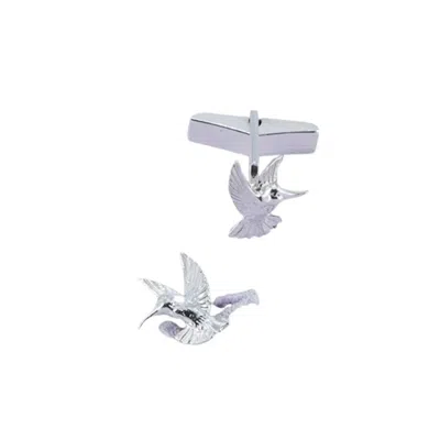 Simon Kemp Jewellers Men's Hummingbird Cufflinks In Solid Sterling Silver