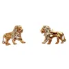 Simon Kemp Jewellers Men's Lion Cufflinks Eighteen Carat Gold On Silver