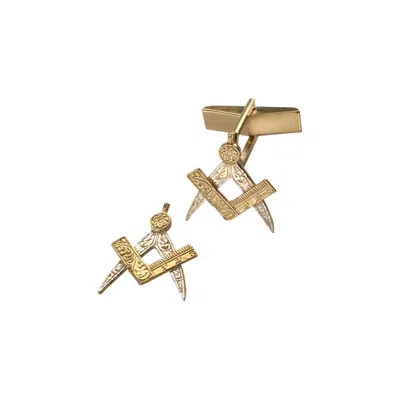 Simon Kemp Jewellers Men's Masonic Cufflinks Eighteen Carat Gold On Silver
