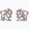 Simon Kemp Jewellers Men's Oriental Dragon Cufflinks In Solid Sterling Silver