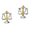 Simon Kemp Jewellers Men's Scales Of Justice Cufflinks In Eighteen Carat Gold On Silver