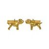 Simon Kemp Jewellers Men's Schnauzer Cufflinks Eighteen Carat Gold On Sterling Silver