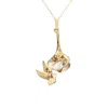 Simon Kemp Jewellers Women's Arum Lily And Humming Bird Necklace In Eighteen  Carat Gold And Sterling Silver