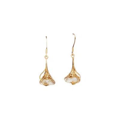 Simon Kemp Jewellers Women's Arum Lily Earrings Eighteen Carat Gold On Silver