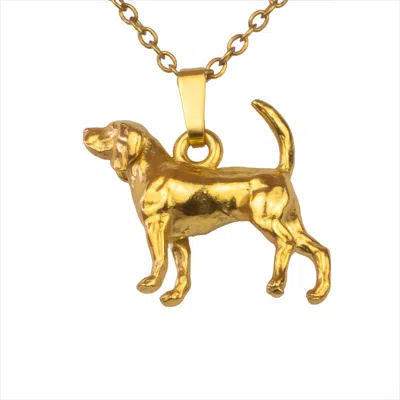 Simon Kemp Jewellers Women's Beagle Pendant Eighteen Carat Gold On Solid Recycled Sterling Silver In Green