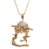 Simon Kemp Jewellers Women's Boxing Hares Pendant In Eighteen Carat Gold On Solid Sterling Silver