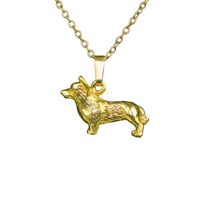 Simon Kemp Jewellers Women's Corgi Pendant In Eighteen Carat Gold On Solid Sterling Silver