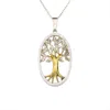 Simon Kemp Jewellers Women's Domed Tree Of Life Pendant Eighteen Carat Gold On Solid Sterling Silver In Silver