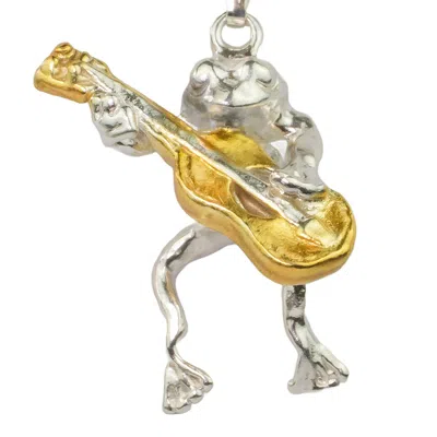 Simon Kemp Jewellers Women's Frog Guitarist Solid Eighteen Carat Gold On Solid Recycled Silver