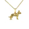 Simon Kemp Jewellers Women's German Shepherd Alsatian Pendant Eighteen Carat Gold On Silver In Gold